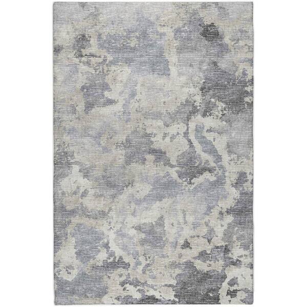 Dream Shag Premium Machine Washable Abstract ADS67 Gray 10 ft. x 14 ft. Area Rug