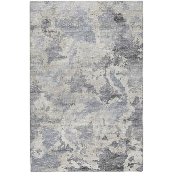 Dream Shag Premium Machine Washable Abstract ADS67 Gray 5 ft. x 7 ft. 6 in. Area Rug