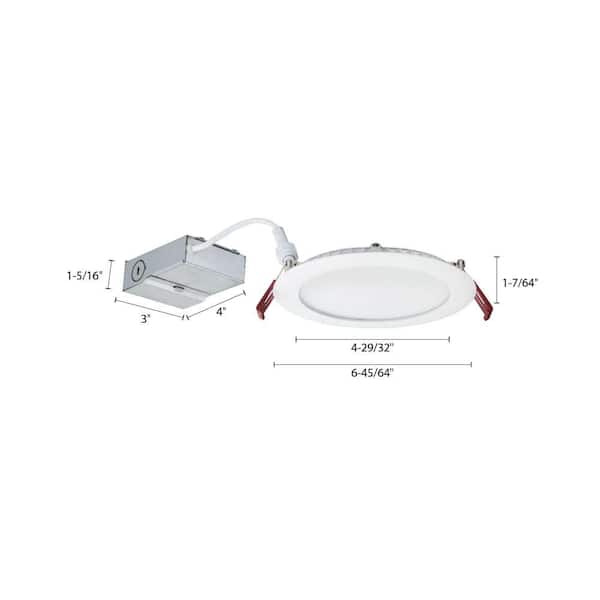 White Integrated LED Recessed Kit Lithonia Lighting Wafer Square 6 in 