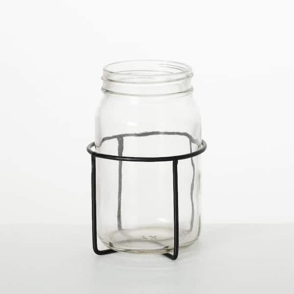 SULLIVANS 5.5 in. Modern Mason Jar in Black Cage, Glass G8457 - The ...