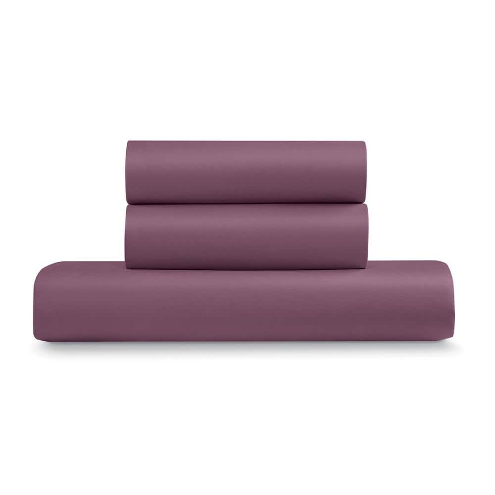 Eggplant Microfiber Full/Queen Duvet Cover Set