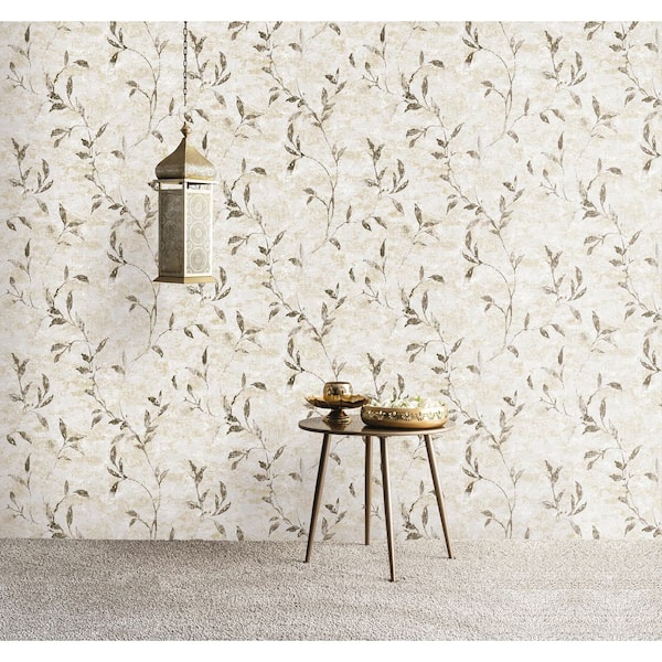 Elegance Collection Gold Leaf Impression Metallic Finish Non-Pasted Non-Woven Wallpaper Roll
