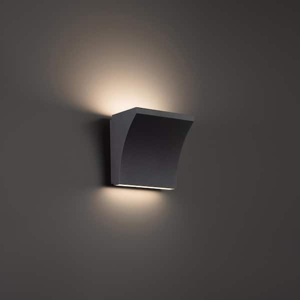 Cornice 5 in. 2-Light Black LED Wall Sconce with Selectable CCT  WS-57205-35-BK - The Home Depot