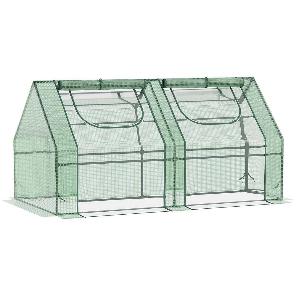 5.9 ft. W x 3 ft. D x 3 ft. H Portable Greenhouse with 2 PE/Plastic Covers and 2 Roll Up Windows in Green price history on PriceWatchPro