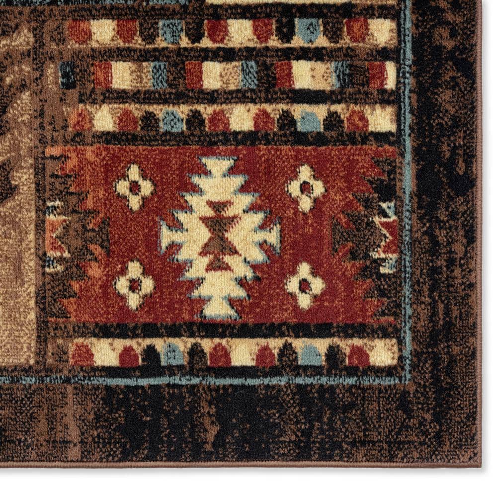 Rustic Red and Brown Wildlife 8' x 10' Area Rug