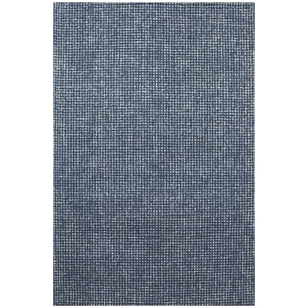 Ottomanson Agra Collection Static Design 5 ft. x 8 ft. Indoor Handmade Wool Area Rug, 5 ft. x 7 ft. 6 in., Blue