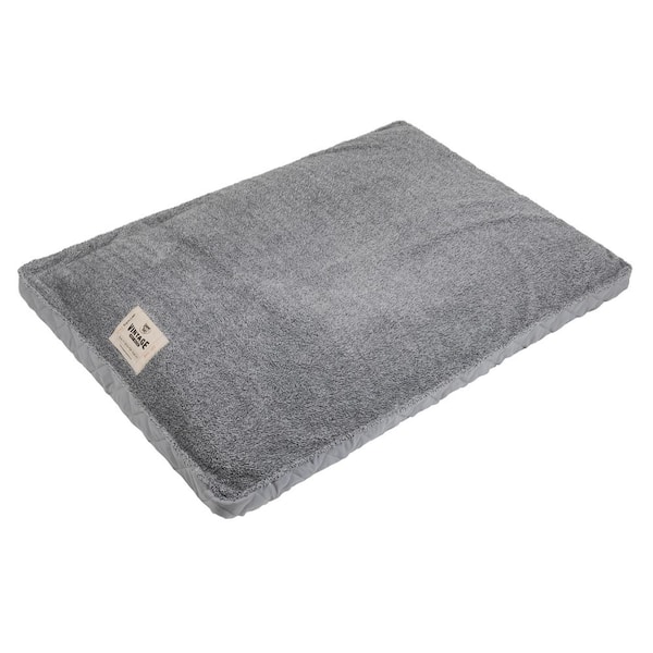 Unbranded Large Gray Quilted Microsuede Bed