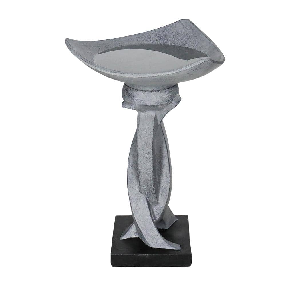 Watnature 22.8in Cement Birdbaths for Garden Concrete Modern Outdoor