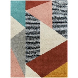 Merril Burnt Orange 7 ft. x 9 ft. Geometric Area Rug