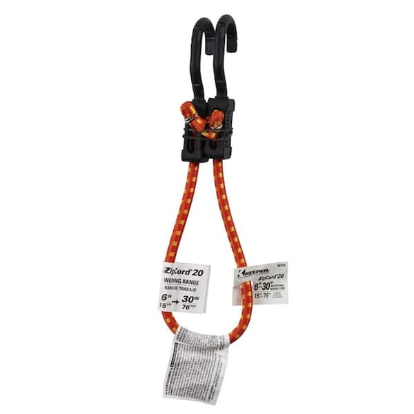 Keeper 20 in. Orange ZipCord Bungee Cord with Hooks 06374 - The Home Depot