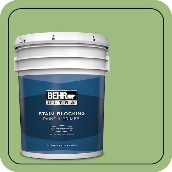 BEHR ULTRA 5 gal. #P380-5 Gleeful Extra Durable Satin Enamel Interior Paint & Primer