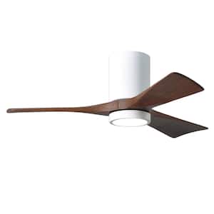 Irene 42 in. LED Indoor/Outdoor Damp Gloss White Ceiling Fan with Light