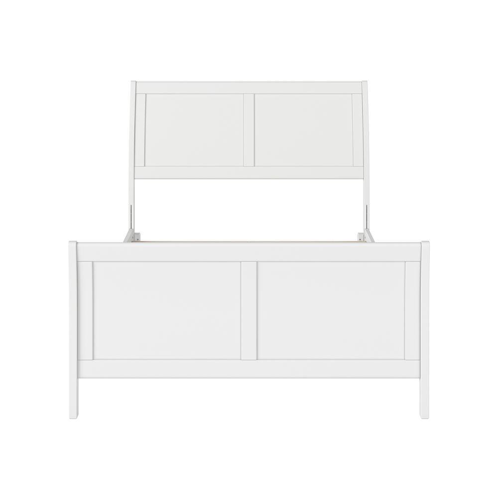 Portland White Solid Wood Full Platform Bed with Headboard