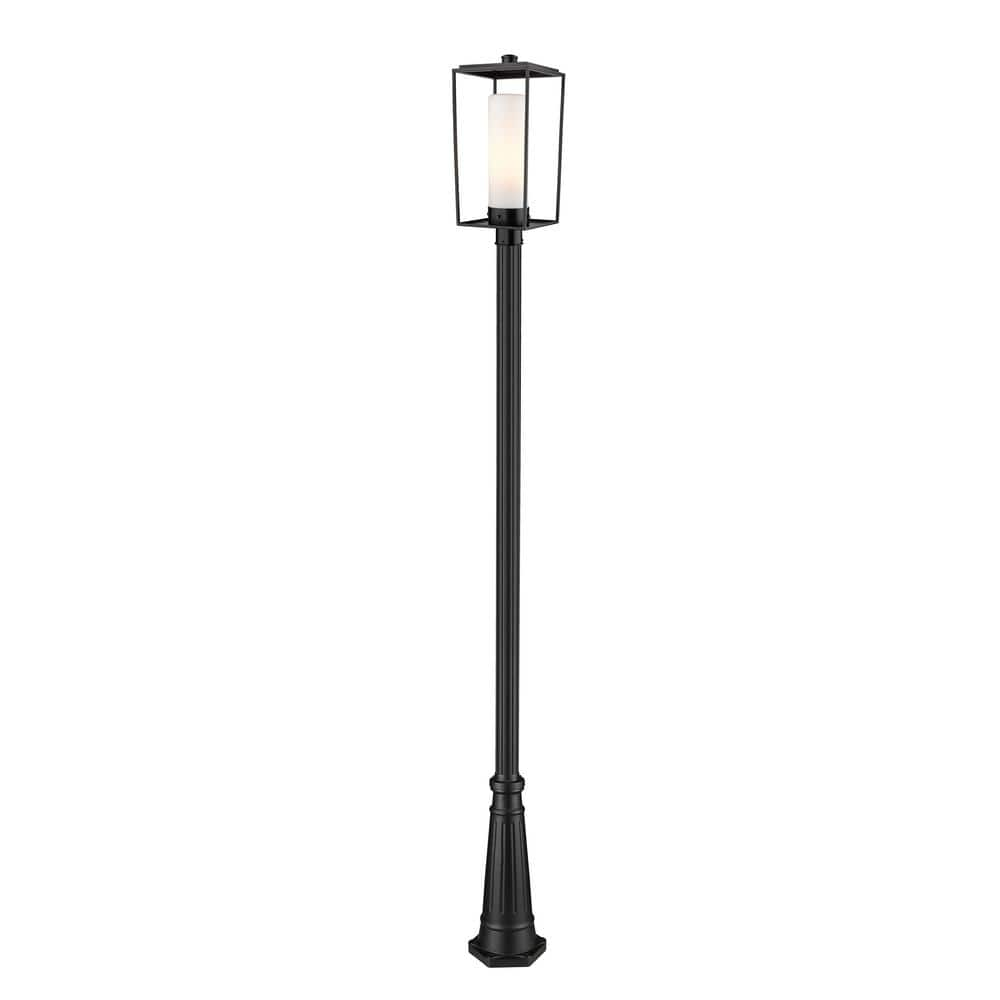  Sheridan 1-Light Black 116.5 in. Aluminum Hardwired Outdoor Weather Resistant Post Light Set with No Bulb Included