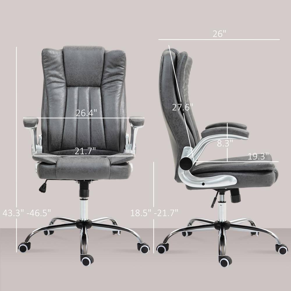 Gray Faux Leather High Back Executive Swivel Office Chair