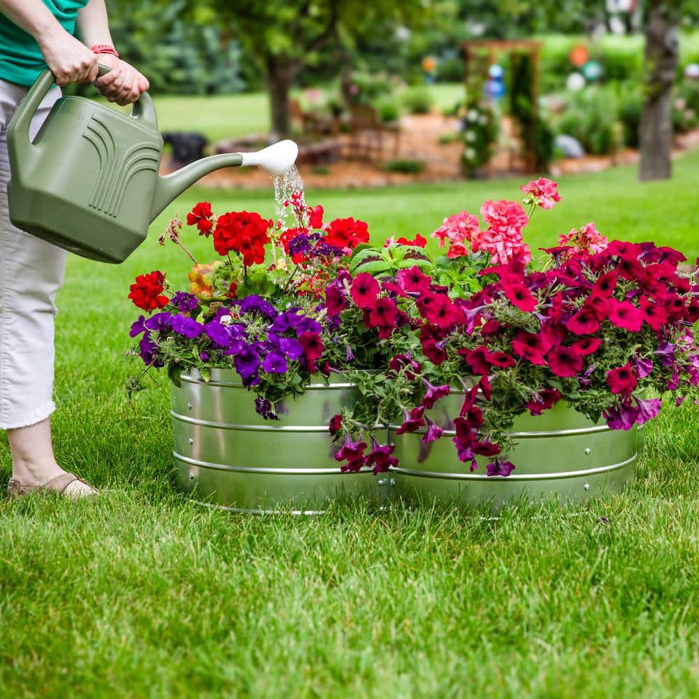 Silver Galvanized Steel 4-Leaf Clover Raised Garden Bed