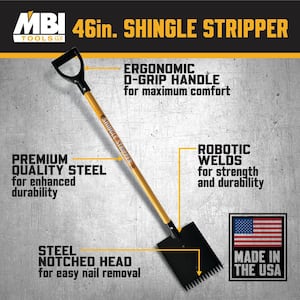 46 in. Steel Shingle Stripper Roof Shovel - Made In USA (4-Pack)