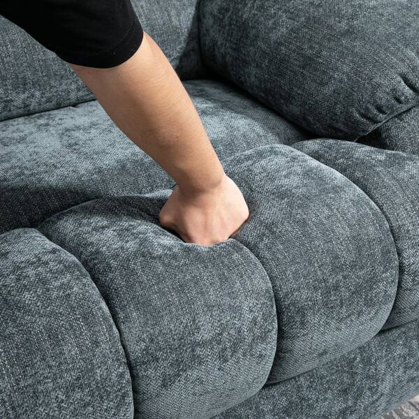 aisword Grey High Back Chenille Power Lift Recliner Chair with 8