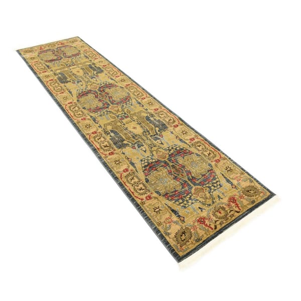 Sahand Marwan Navy Blue 2' 7 x 10' 0 Runner Rug