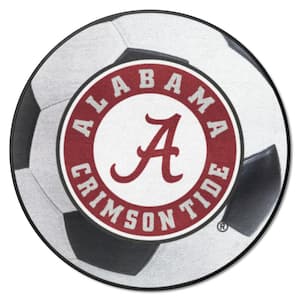 Alabama Crimson Tide White 27 in. Soccer Ball Area Rug