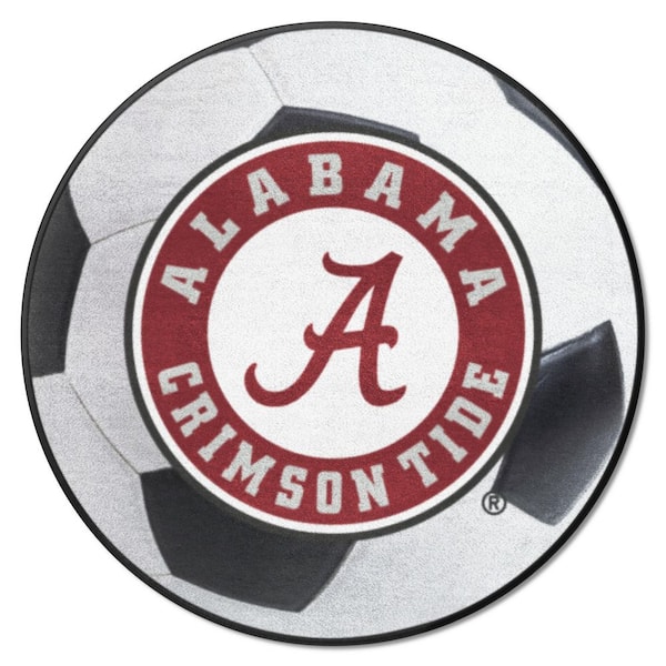 FANMATS Alabama Crimson Tide White 27 in. Soccer Ball Area Rug 35628