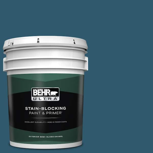 BEHR ULTRA 5 gal. #S-H-540 Quiet Storm Semi-Gloss Enamel Exterior Paint & Primer