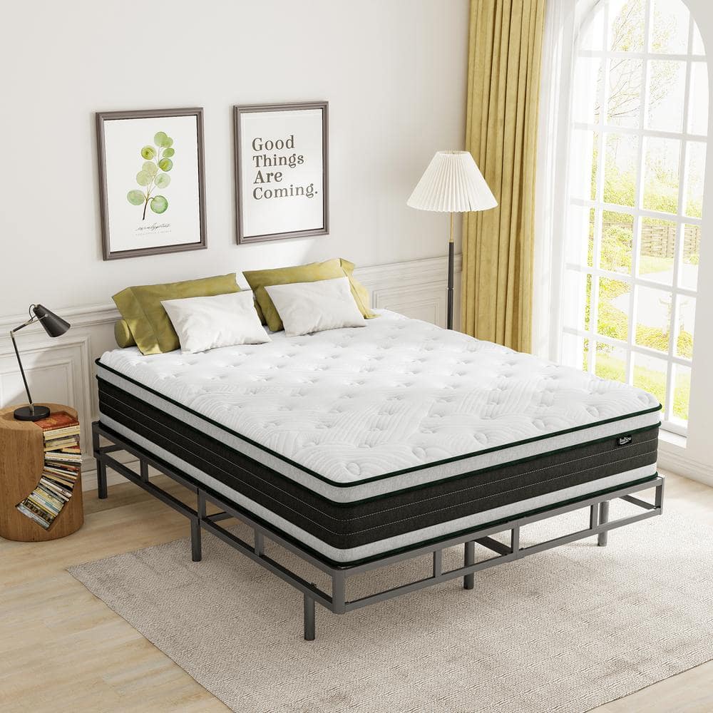 ベッドフレーム New Bed matress double size BedNew Hybrid Mattress, Full, Medium, Pocket Spring 12 in. Pillow