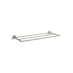 Square 24 in. Wall Mounted Towel Bar in Vibrant Brushed Nickel
