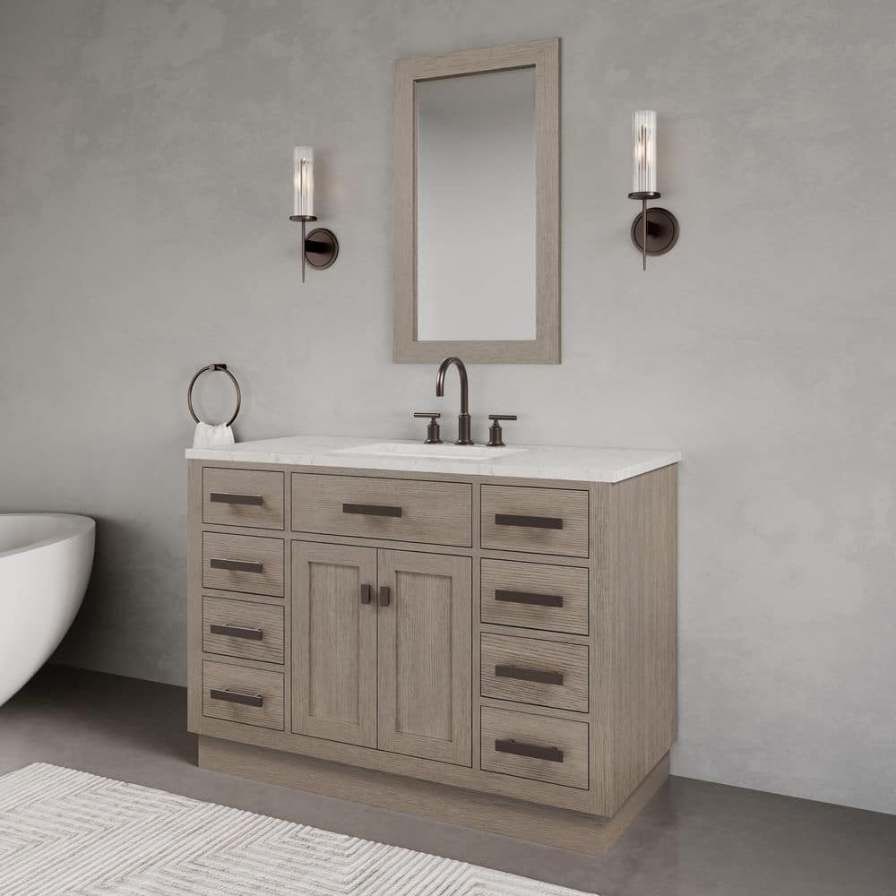 Chestnut 48" Rustic Oak Single Bathroom Vanity