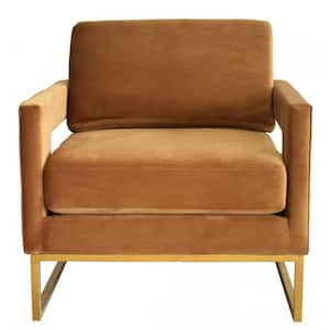 Valerie Camel Velvet Arm Chair