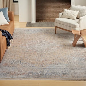 Timeless Classics Grey Gold 5 ft. x 8 ft. Center medallion Traditional Area Rug