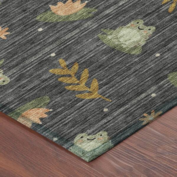 Chantille Machine Washable Indoor/Outdoor Abstract ACN2795 Black 10 ft. x 14 ft. Area Rug