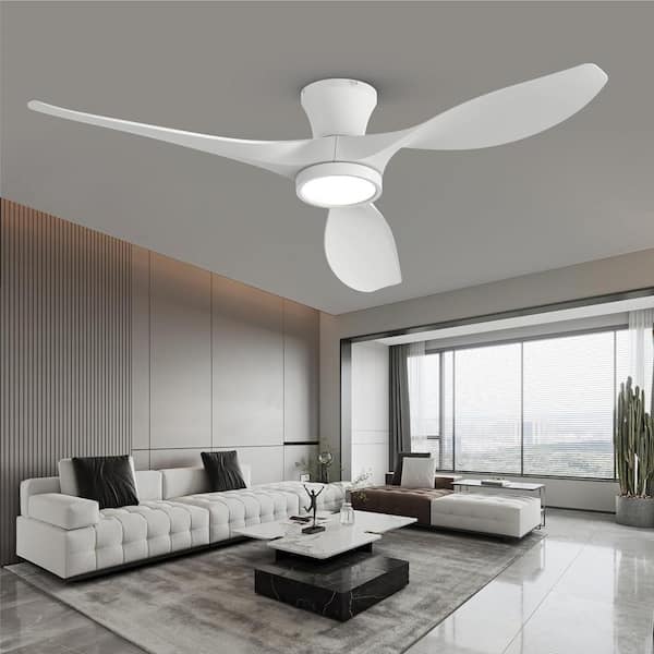 QRMOK R3 52 in. Indoor Ceiling Fan with Light and Remote Flush