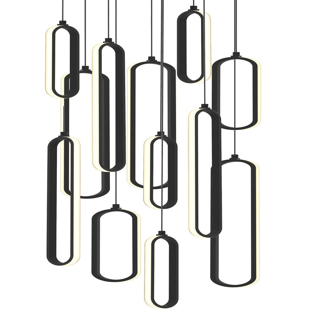 Sienna 174-Watt 12-Light Black Cluster Integrated LED Pendant Light price history on PriceWatchPro