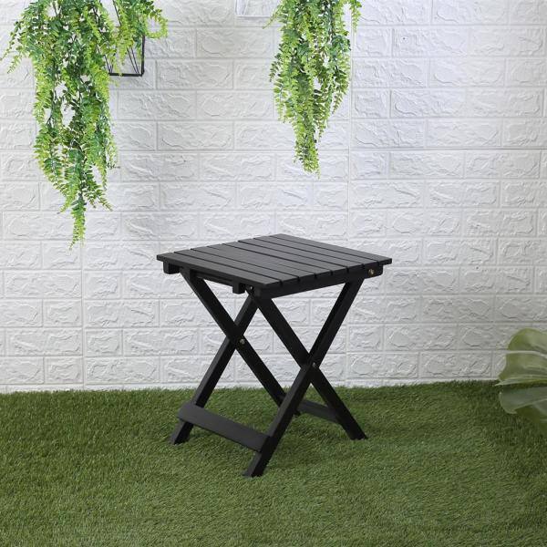 Black Poplar Wood Folding Outdoor Side Table