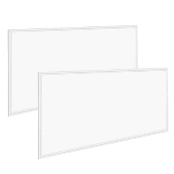 24 in. x 48 in. Ultra Thin Integrated LED Flat Panel Light 7800LM Drop Ceiling Office Light Damp Rated ETL Listed 2-Pack