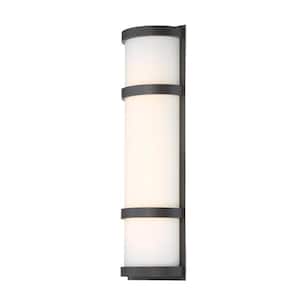 Latitude 20 in. Bronze Integrated LED Outdoor Wall Sconce, 3000K