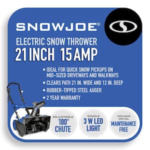 21 in. 15 Amp Electric Walk Behind Single Stage Snow Blower with LED Light