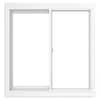 JELD-WEN V-2500 Series 59.5 in. W x 35.5 in. H Left-Handed White Vinyl Low-E Sliding Window w/ Brickmould Nail Fin Frame THDJW235100026