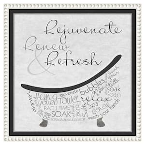"Bath Time I" by SD Graphics Studio 1-Piece Floater Frame Giclee Typography Canvas Art Print 16 in. x 16 in.