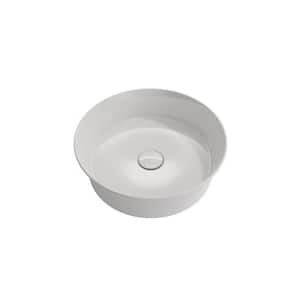Sottile 15 in. White Fireclay Round Vessel Sink