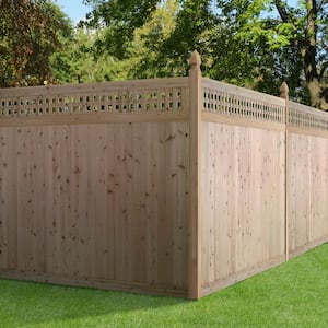 6 ft. x 8 ft. Pressure-Treated Wood Square Lattice Top Fence Panel