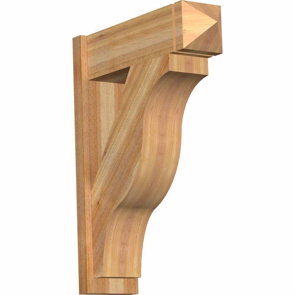 Ekena Millwork 8 in. x 34 in. x 26 in. Fuston Arts and Crafts Rough Sawn Western Red Cedar Outlooker