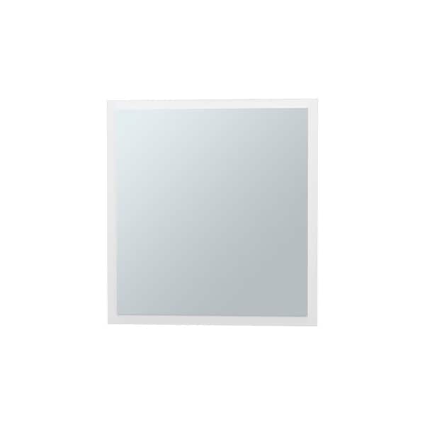 White 19.7 in W x 21.1 in. H Coastal Rectangle Wood Framed Mirror Wall Mirror Vanity Mirror