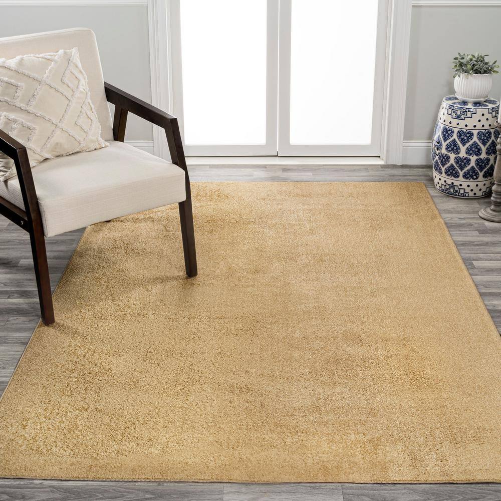 Twyla Yellow Low-Pile Machine-Washable Area Rug, 4 ft. x 6 ft.