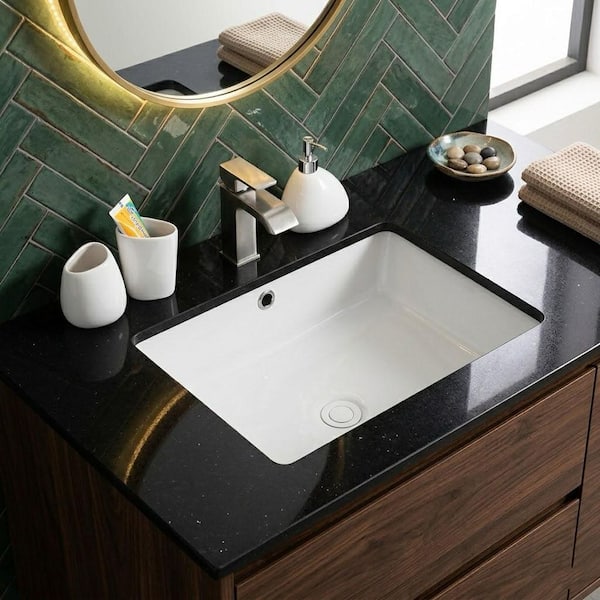 Zeafive 20.5 in. Undermount Rectangular Bathroom Sink w/ Overflow