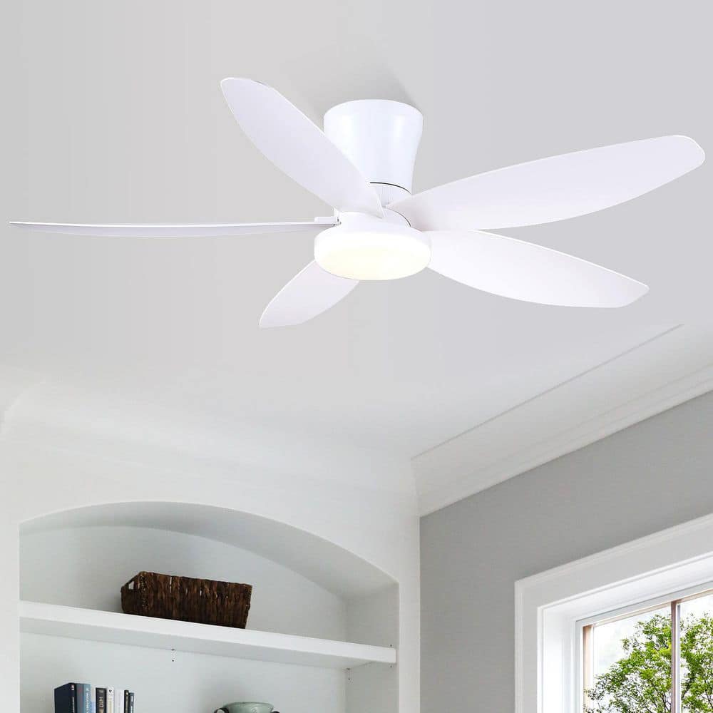 36 in Modern White Remote Control Flush Mount Standard Ceiling Fan with 3-Color Dimmable LED Light price history on PriceWatchPro