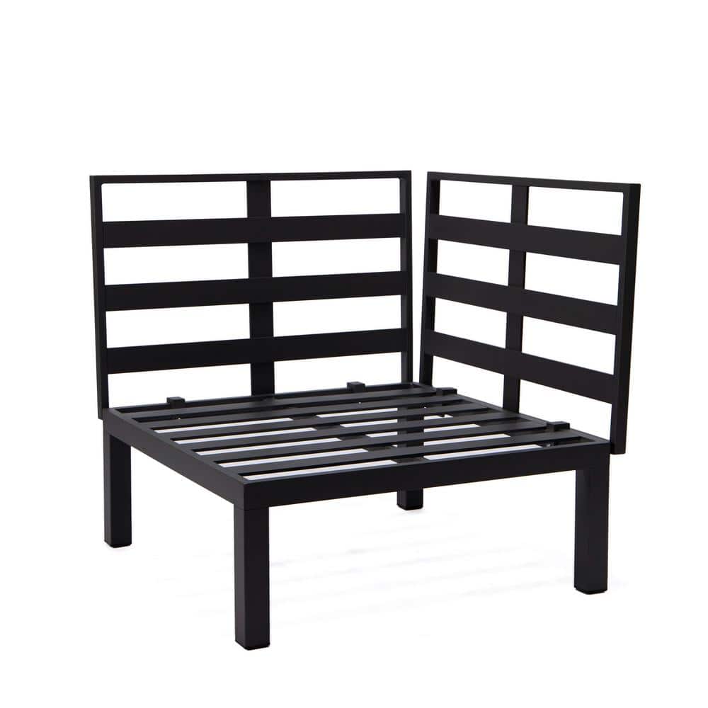 Hamilton Charcoal Blue Aluminum 6-Piece Modular Outdoor Patio Sectional Set
