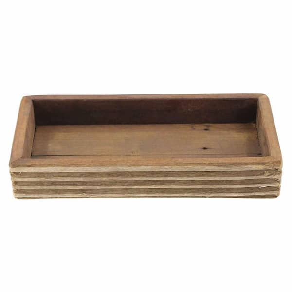 HomeRoots Amelia 6 in. W x 2.25 in. H x 12 in. D Rectangle Natural Wood Dinnerware and Serving Storage