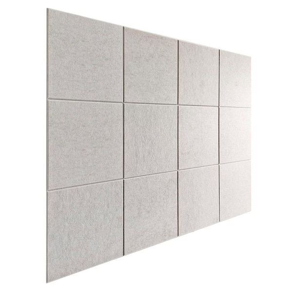 Afoxsos 47 x 35 Felt Wall Tiles Ivory Recycled Polyester Removable Adhesive Tabs Cork Board Alternative 12-Pack